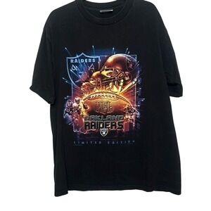 Vintage Y2K CSA Mens Black NFL Oakland Raiders Limited Edition Graphic‎ Tee XL
